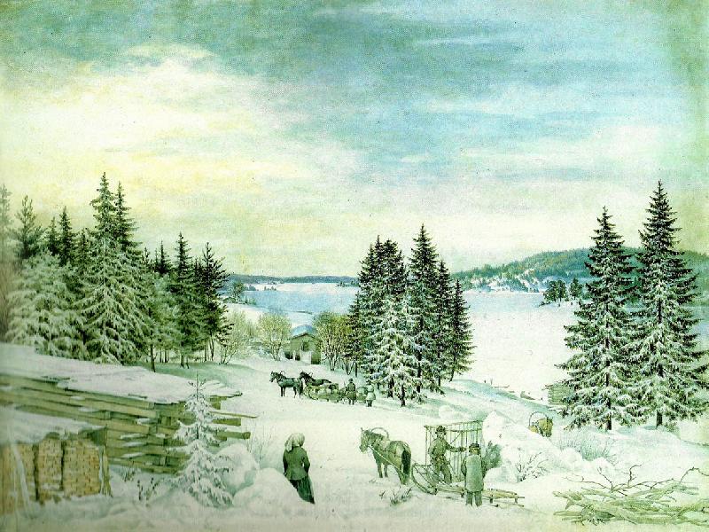 broderna von wrights vinterlandskap fran savolax Norge oil painting art
